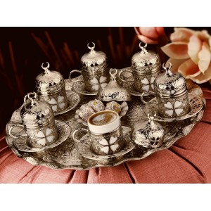 Coffee Set 6 Persons Coffee Cups with Tray and Delight Bowl