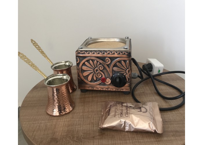 2 Coffee Pots 2 Copper Cups 250g Turkish Coffee Details about   Copper Sand Coffee Machine 