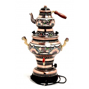 2x Copper Hand Painted Tea Kettle 4L Electric Samovar with Thermostat with Shipping