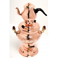 Patterned Copper Electric Samovar Tea Kettle Tea Maker Water Heater 4L 