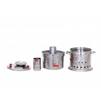 Stainless Steel Coal and Wood Samovar Camp Stove Tea Kettle Water Heater 10 Liter 