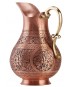 Solid Copper Handmade Matte Engraved Jug Pitcher Carafe 2L Copper Vessel for Drinking Water