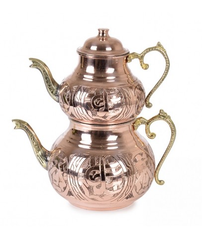 Hammered Copper Tea Pot Kettle Stovetop Teapot 3L