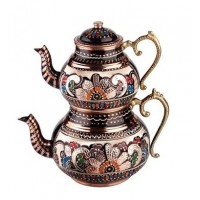 Copper Handpainted Tea Pot Kettle Stovetop Teapot 3L