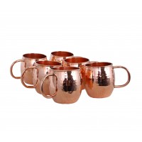 Moscow Mule Copper Mugs Set of 6 - Solid Copper Handcrafted Copper Mugs