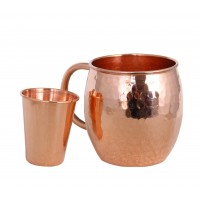 Moscow Mule Solid Smooth Copper Mug 45cL & Shot Glass 10cL