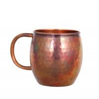 Moscow Mule Solid Hammered and Anodised Copper Mug 45cL