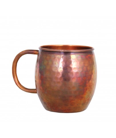Moscow Mule Solid Hammered and Anodised Copper Mug 45cL