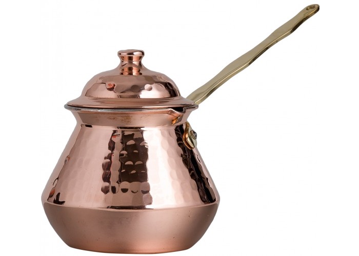Solid Copper Hammered Copper Turkish Greek Arabic Coffee Pot with Lid
