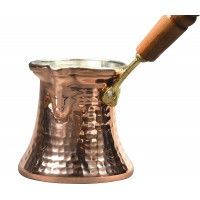 Solid Copper Hammered Copper Turkish Greek Arabic Coffee Pot Stovetop Coffee Maker Cezve Ibrik Briki with Wooden Handle