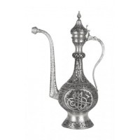 Solid Copper Handmade Engraved Ottoman Jug Pitcher Carafe 3L Copper Vessel for Drinking Water