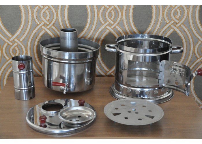 Steel Coal and Wood Samovar Camp Stove Tea Kettle Water Heater 5L