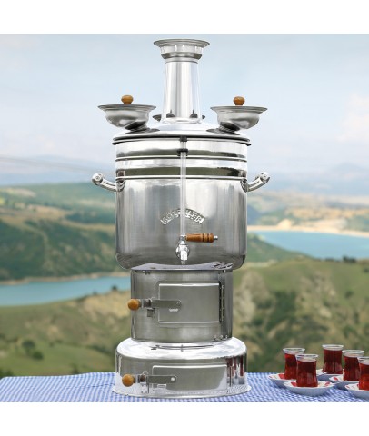 Steel Coal Samovar Camp Stove Tea Kettle Water Heater 15L Semaver
