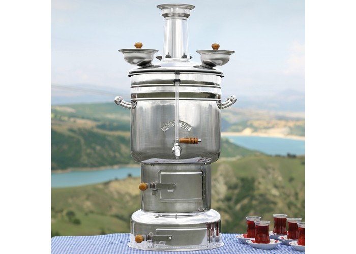 Steel Coal Samovar Camp Stove Tea Kettle Water Heater 15L Semaver